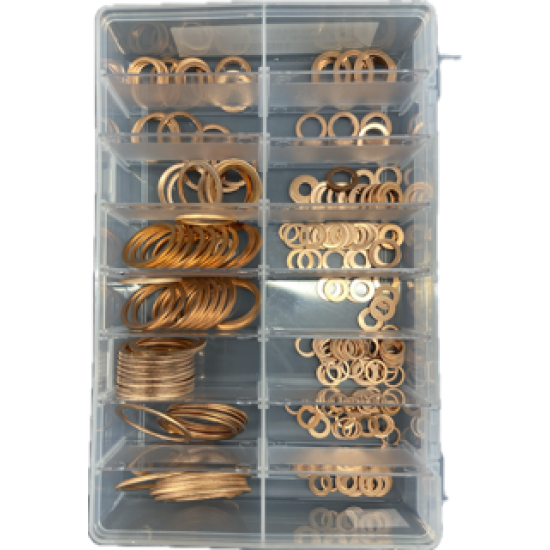 Assorted Box BSP & Imperial Copper Washers (225 pieces)