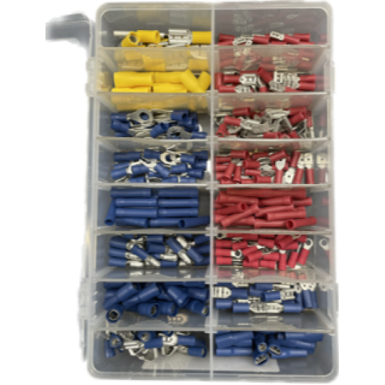 Assorted Box Insulated Electrical Terminals (Box 300) Red/Blue/Yellow