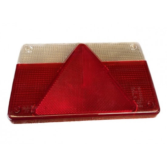 AJBA FP40 Lens for right hand and left hand rear combination lamps - short series - 140mm (H) x 220mm (W) x 54mm (L).