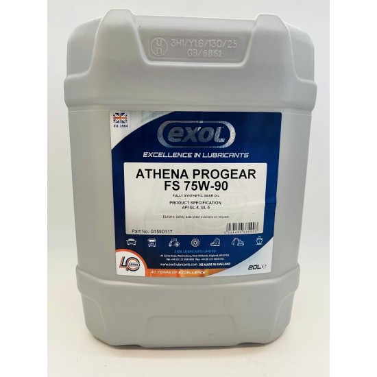 Exol Athena Progear FS 75W-90 Fully Synthetic Gear Oil 20 Litres