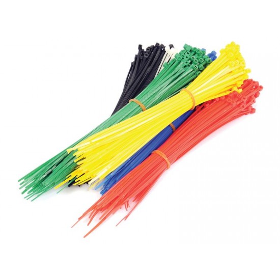 Cable Ties Assorted - Coloured 200mm x 2.5mm - Pack of 600