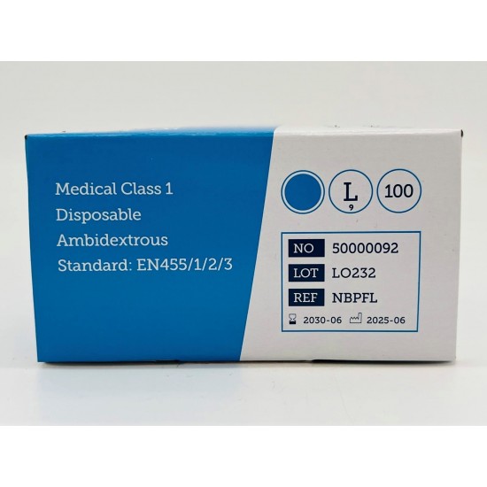 Blue Nitrile Gloves 100 Per Box - Size Large