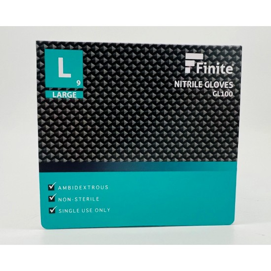 Finite Black Gloves Size Large (100 Per Box)
