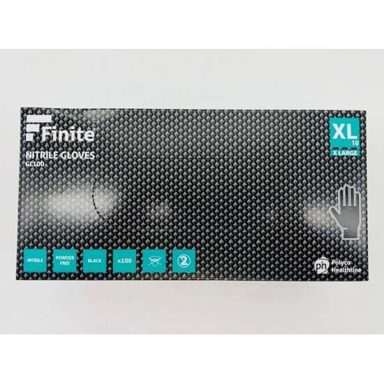 Finite Black Gloves Size Extra Large (100 Per Box)