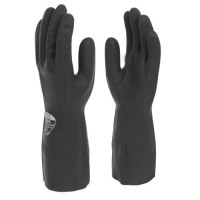 Black Industrial Gloves/Gauntlet (1 x Pair) Size 10/XL
