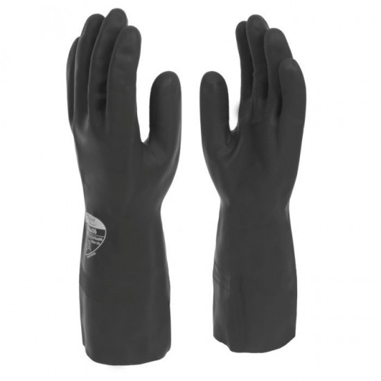 Black Industrial Gloves/Gauntlet (1 x Pair) Size 10/XL