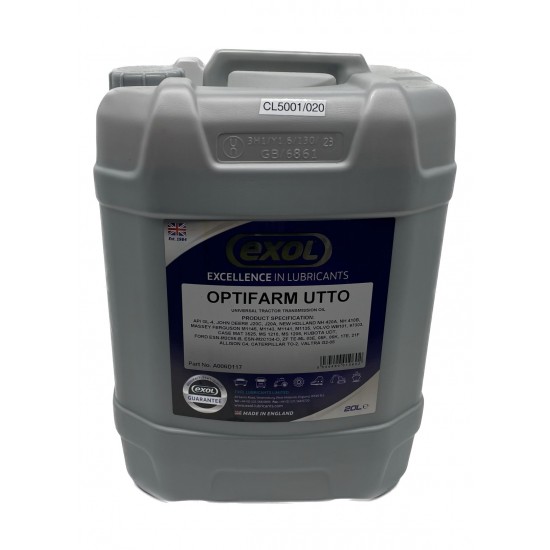 Exol Optifarm UTTO 10W-30 Universal Tractor Transmission Oil Dyed 20 Litres